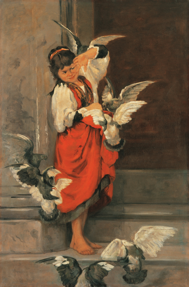 Girl with the pigeons, before 1879