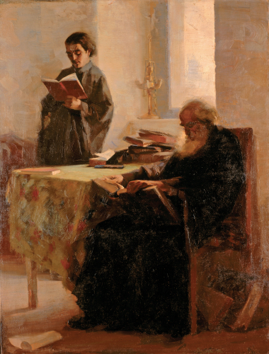 Reading preast,  1917