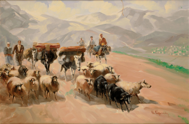 Flock of sheep, c. 1930-1940