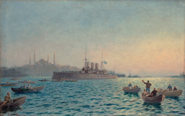 The Battleship 'Averoff' at Constantinople, c. 1921