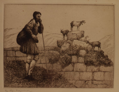 Sheapherd with goats