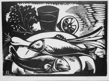 Νεκρή φύση με ψάρια, 1933